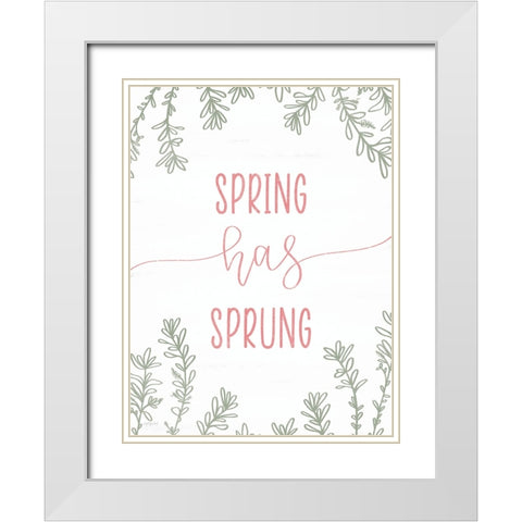 Spring has Sprung White Modern Wood Framed Art Print with Double Matting by Imperfect Dust