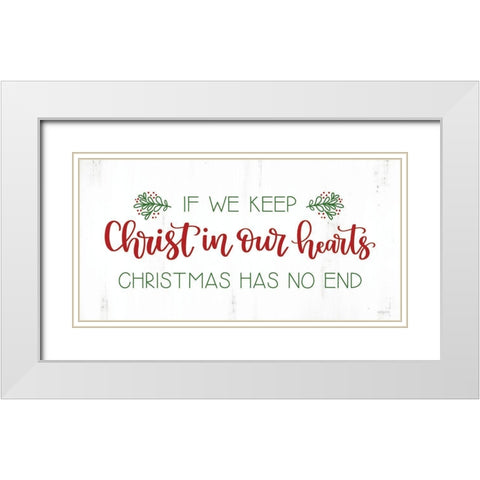 Christ in Our Hearts White Modern Wood Framed Art Print with Double Matting by Imperfect Dust
