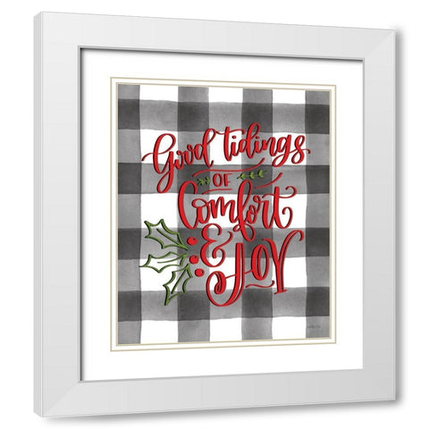 Good Tidings of Comfort And Joy White Modern Wood Framed Art Print with Double Matting by Imperfect Dust