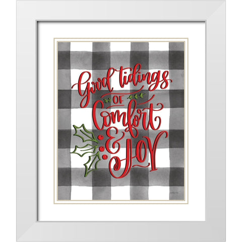 Good Tidings of Comfort And Joy White Modern Wood Framed Art Print with Double Matting by Imperfect Dust