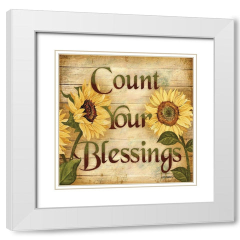 Count Your Blessings White Modern Wood Framed Art Print with Double Matting by Wargo, Ed