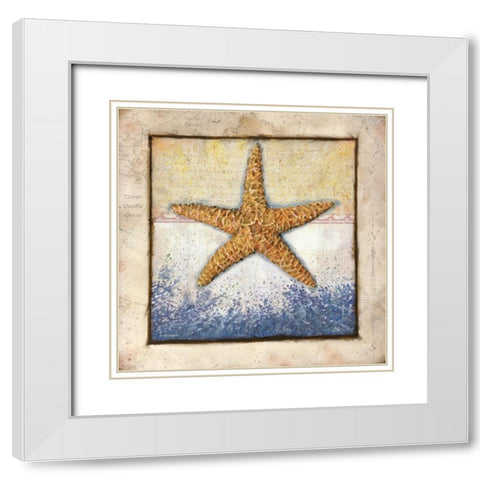 Starfish White Modern Wood Framed Art Print with Double Matting by Wargo, Ed