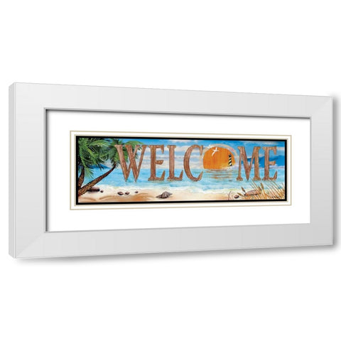 Welcome White Modern Wood Framed Art Print with Double Matting by Wargo, Ed