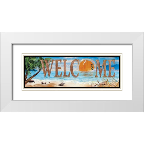 Welcome White Modern Wood Framed Art Print with Double Matting by Wargo, Ed