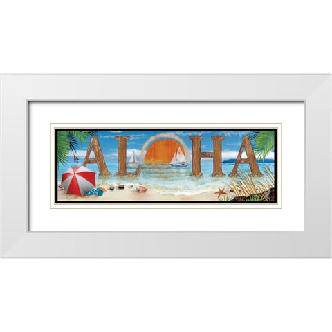 Aloha White Modern Wood Framed Art Print with Double Matting by Wargo, Ed