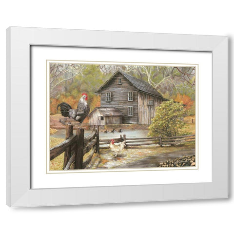 Down on the Farm I White Modern Wood Framed Art Print with Double Matting by Wargo, Ed