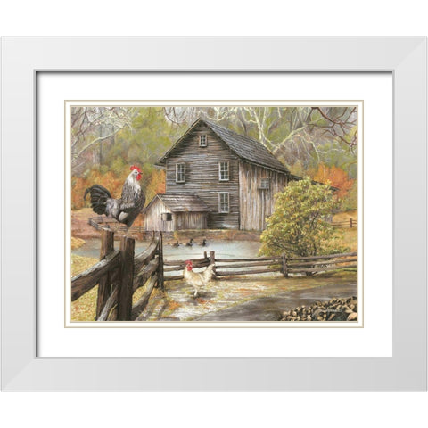 Down on the Farm I White Modern Wood Framed Art Print with Double Matting by Wargo, Ed