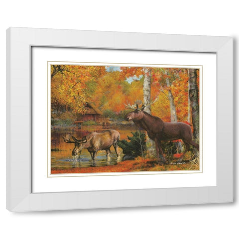 Peaceful Retreat White Modern Wood Framed Art Print with Double Matting by Wargo, Ed