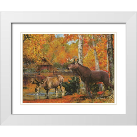 Peaceful Retreat White Modern Wood Framed Art Print with Double Matting by Wargo, Ed