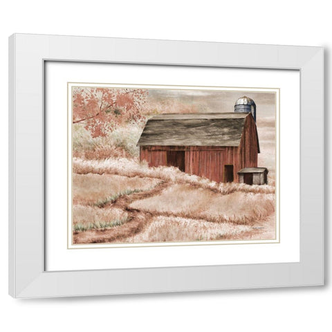 Country Barn II White Modern Wood Framed Art Print with Double Matting by Wargo, Ed