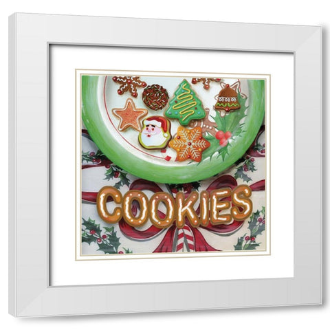 Christmas Cookies White Modern Wood Framed Art Print with Double Matting by Wargo, Ed