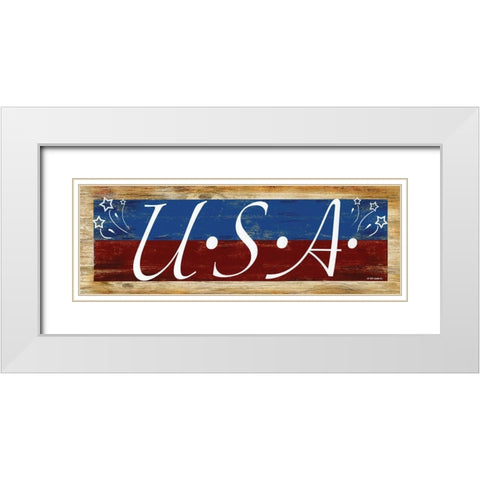 USA White Modern Wood Framed Art Print with Double Matting by Wargo, Ed