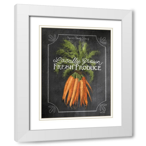 Fresh Carrots White Modern Wood Framed Art Print with Double Matting by House Fenway