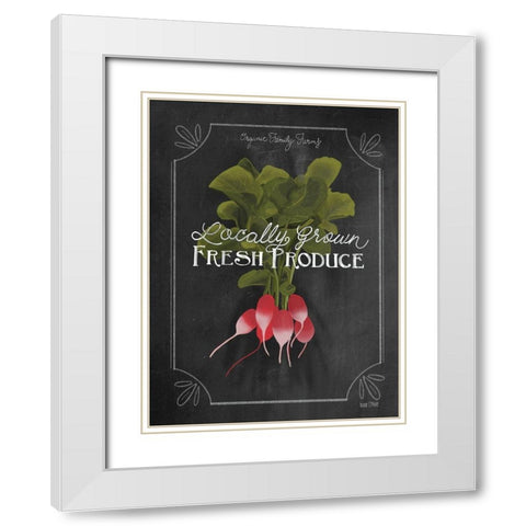 Fresh Radishes White Modern Wood Framed Art Print with Double Matting by House Fenway