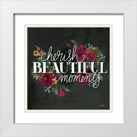 Cherish Moments White Modern Wood Framed Art Print with Double Matting by House Fenway