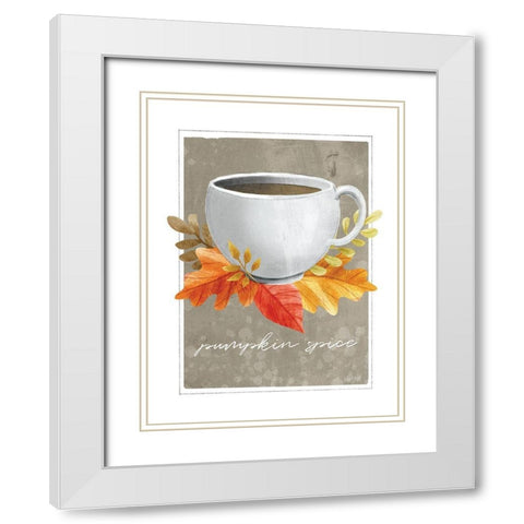 Pumpkin Spice White Modern Wood Framed Art Print with Double Matting by House Fenway