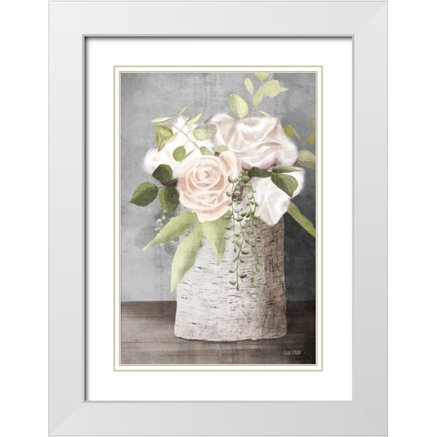 Floral Birch    White Modern Wood Framed Art Print with Double Matting by House Fenway