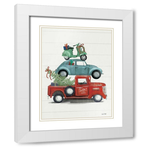 Holiday Travels   White Modern Wood Framed Art Print with Double Matting by House Fenway