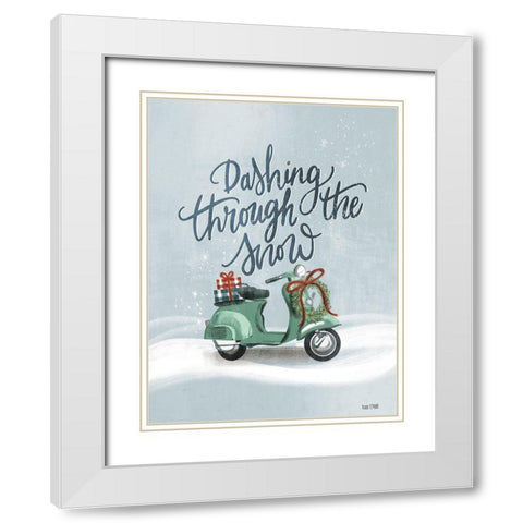 Snow Scooter   White Modern Wood Framed Art Print with Double Matting by House Fenway