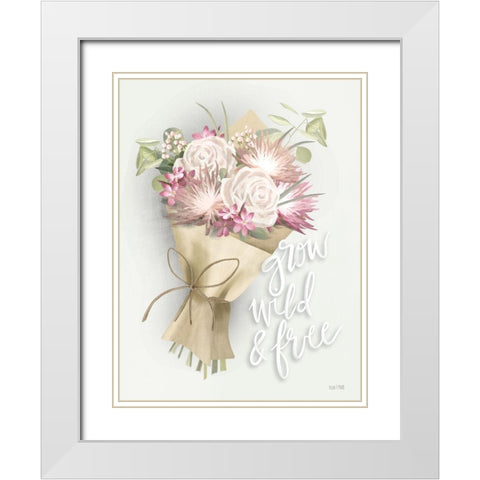 Wild and  Free White Modern Wood Framed Art Print with Double Matting by House Fenway