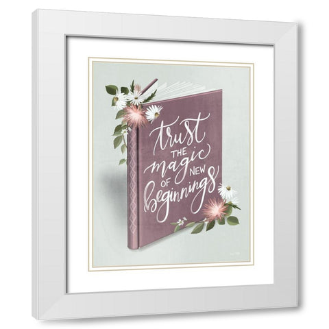 New Beginnings White Modern Wood Framed Art Print with Double Matting by House Fenway