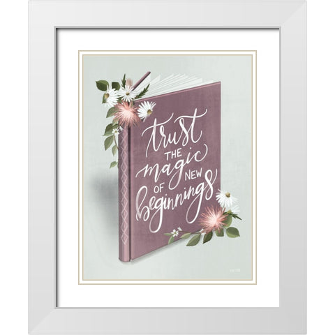 New Beginnings White Modern Wood Framed Art Print with Double Matting by House Fenway