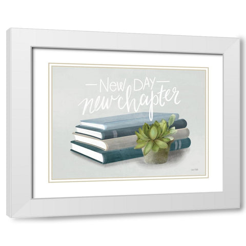New Chapter White Modern Wood Framed Art Print with Double Matting by House Fenway