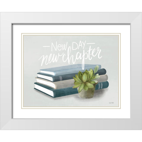 New Chapter White Modern Wood Framed Art Print with Double Matting by House Fenway
