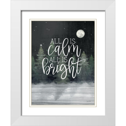 All is Calm I White Modern Wood Framed Art Print with Double Matting by House Fenway