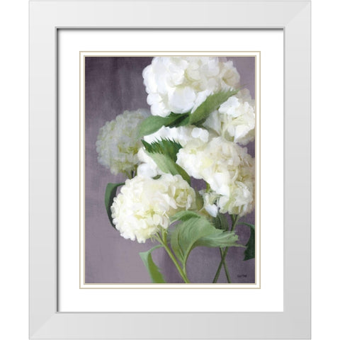 Snow Hydrangeas White Modern Wood Framed Art Print with Double Matting by House Fenway