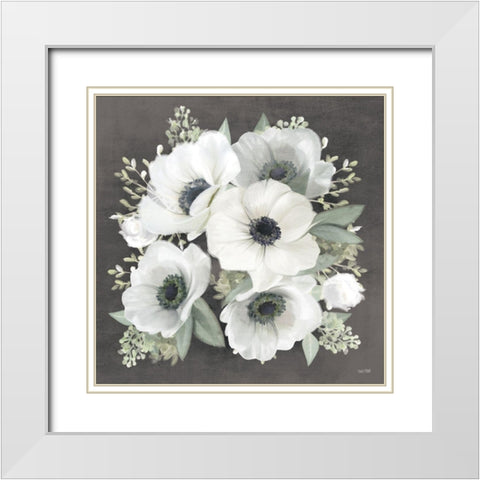 Anemone Square II   White Modern Wood Framed Art Print with Double Matting by House Fenway