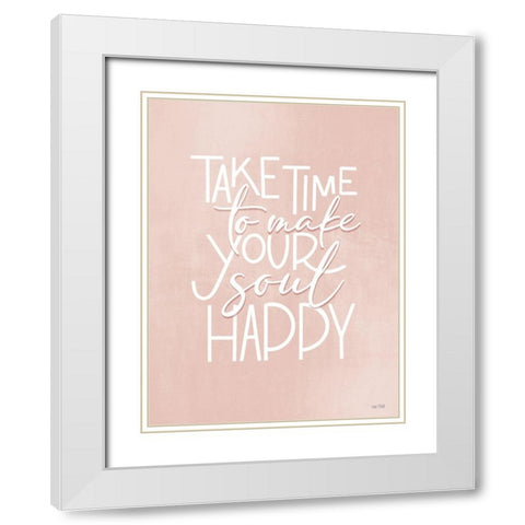 Spring Harmony Take Time White Modern Wood Framed Art Print with Double Matting by House Fenway