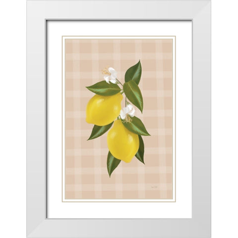 Lemon Botanical II White Modern Wood Framed Art Print with Double Matting by House Fenway