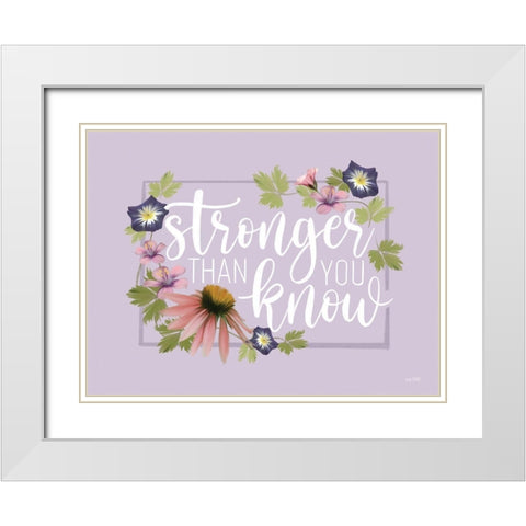 Stronger Than You Know White Modern Wood Framed Art Print with Double Matting by House Fenway