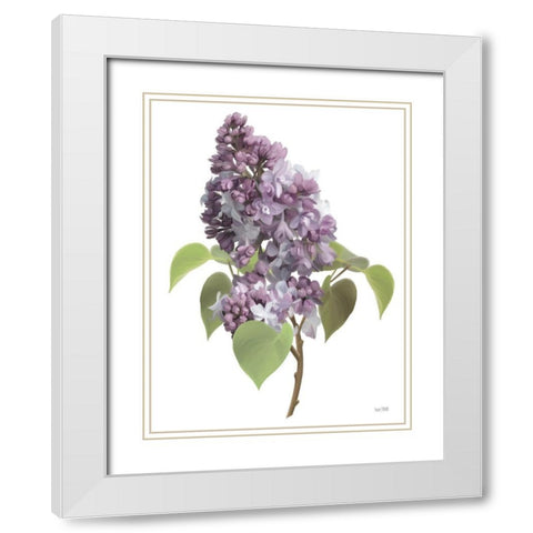 Lilac Stem White Modern Wood Framed Art Print with Double Matting by House Fenway