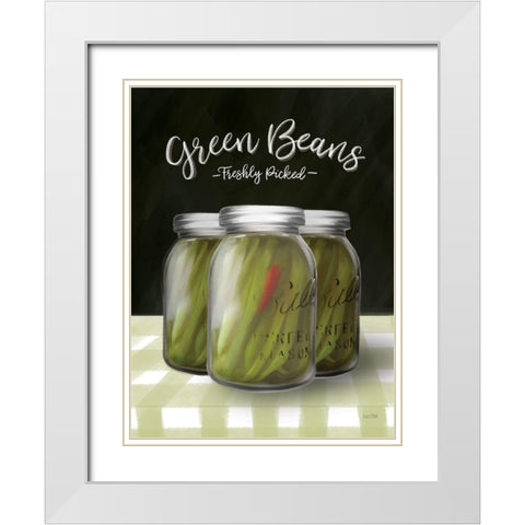 Farm Fresh Green Beans White Modern Wood Framed Art Print with Double Matting by House Fenway
