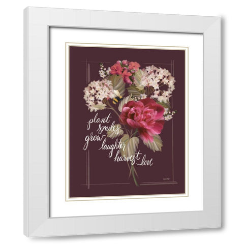 Let Love Grow White Modern Wood Framed Art Print with Double Matting by House Fenway