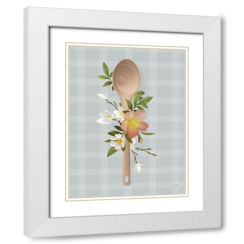 Kitchen Made with Love Spoon White Modern Wood Framed Art Print with Double Matting by House Fenway