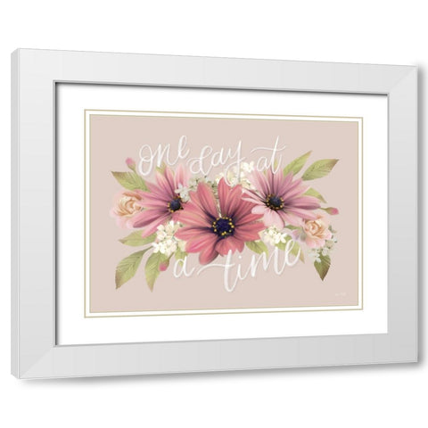 One Day at a Time White Modern Wood Framed Art Print with Double Matting by House Fenway