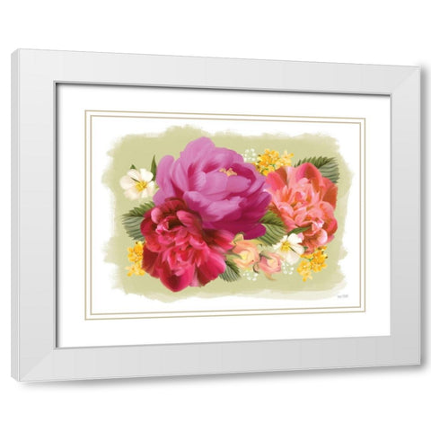 Summer Citrus Floral I White Modern Wood Framed Art Print with Double Matting by House Fenway