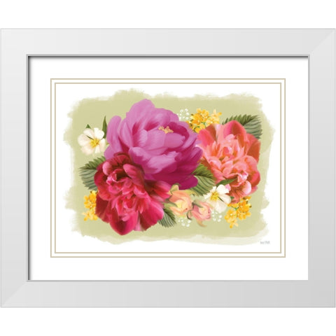 Summer Citrus Floral I White Modern Wood Framed Art Print with Double Matting by House Fenway