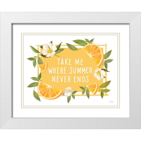 Take Me Where Summer Never Ends White Modern Wood Framed Art Print with Double Matting by House Fenway
