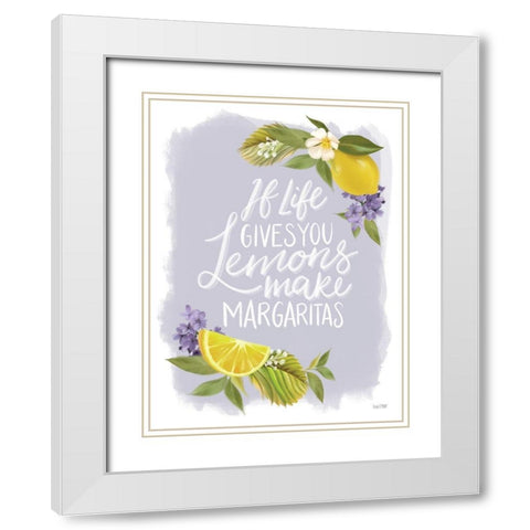 Lemon Margarita White Modern Wood Framed Art Print with Double Matting by House Fenway