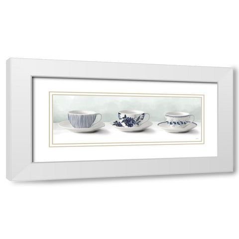 Tea Time White Modern Wood Framed Art Print with Double Matting by House Fenway