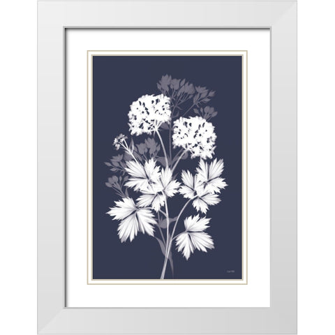 Blues in Bloom II White Modern Wood Framed Art Print with Double Matting by House Fenway