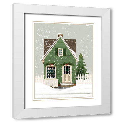 Holiday Home White Modern Wood Framed Art Print with Double Matting by House Fenway