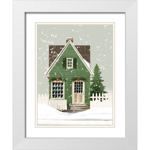 Holiday Home White Modern Wood Framed Art Print with Double Matting by House Fenway