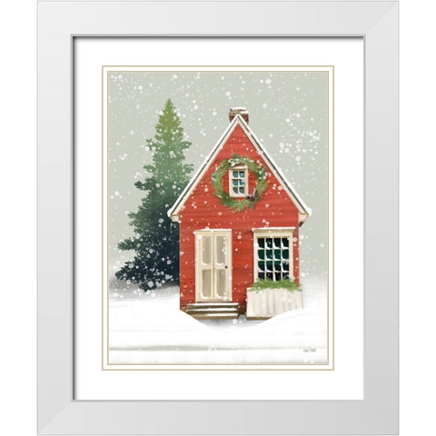 Home for Christmas White Modern Wood Framed Art Print with Double Matting by House Fenway
