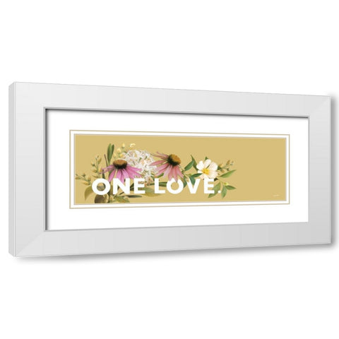 One Love White Modern Wood Framed Art Print with Double Matting by House Fenway