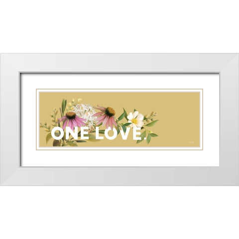 One Love White Modern Wood Framed Art Print with Double Matting by House Fenway
